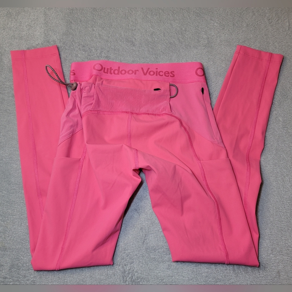 Outdoor Voices Snacks Leggings Pink High Waisted Pockets Size XS